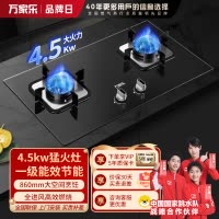 万家乐 钢化玻璃燃气灶炉具双眼灶 家式嵌入式两用灶具4.5KW一级能效天然气 家用双灶台LAY3