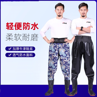  闪电客超轻 磨加厚 水齐腰下水裤水裤半身抓鱼男雨裤带雨鞋叉水库连体