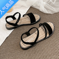 SUNTEK平底凉鞋女夏季2023年新款韩版百搭学生简约法式时装配裙子罗马鞋