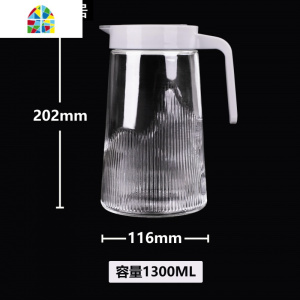 泡果汁款杯子杯冷凉具1.3家用号玻璃大容量水壶茶壶加厚L套装 FENGHOU 1.3L单壶+360ml高杯四只凉水壶