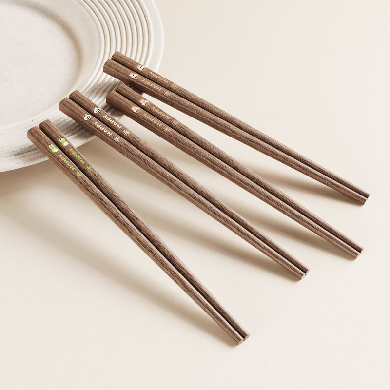 味家儿童彩绘鸡翅木筷子