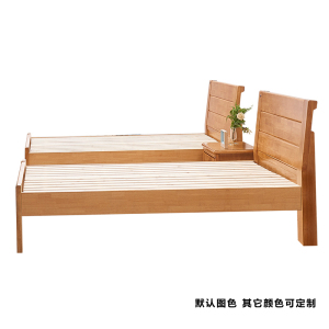 广亿隆实木床配床头柜(