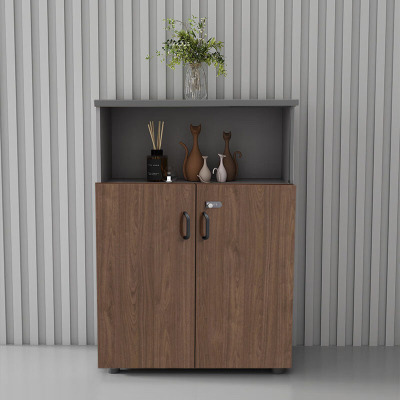 创世人 两门矮柜 芬乾系列文件柜储物柜带锁柜子资料柜木质隔断柜