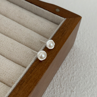 S925纯银简约几何珍珠耳钉养耳洞睡觉免摘耳环女气质大气耳饰送女朋友老婆情人节七夕生日礼物