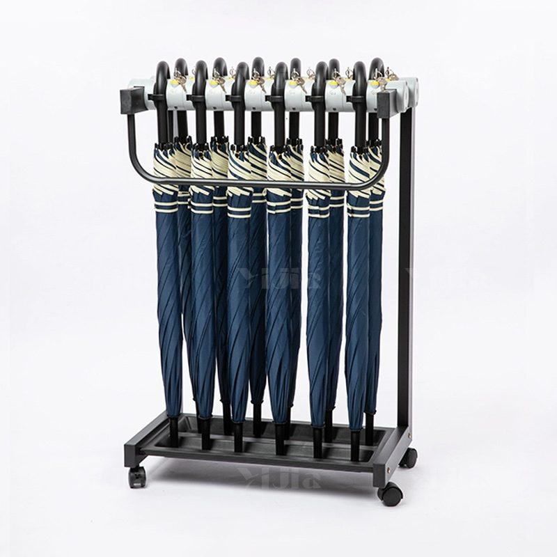 翌嘉YJ4122853 雨伞架大容量伞架商用酒店铁艺含锁雨伞收纳架 12头含12把伞