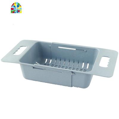 创意厨房可伸缩水沥水架多功能塑料碗碟架洗菜盆滤水篮 FENGHOU 卡其色洗菜篮洗菜篮