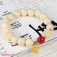 创意金丝竹手串10mm小巧猫爪菩提根沙金畚斗单圈男女情侣手链饰品送女朋友老婆情人节七夕生日礼物