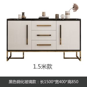 森美人轻奢现代大理石餐边柜简约高款玄关柜阳台储物收纳鞋柜厅置物柜