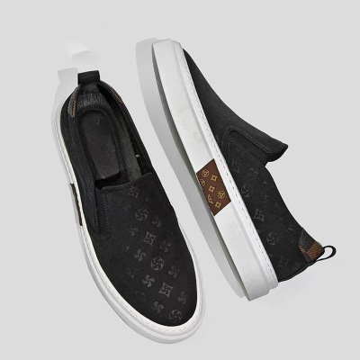 一脚蹬男鞋子春夏季新款透气套脚休闲鞋男士厚底百搭潮流板鞋