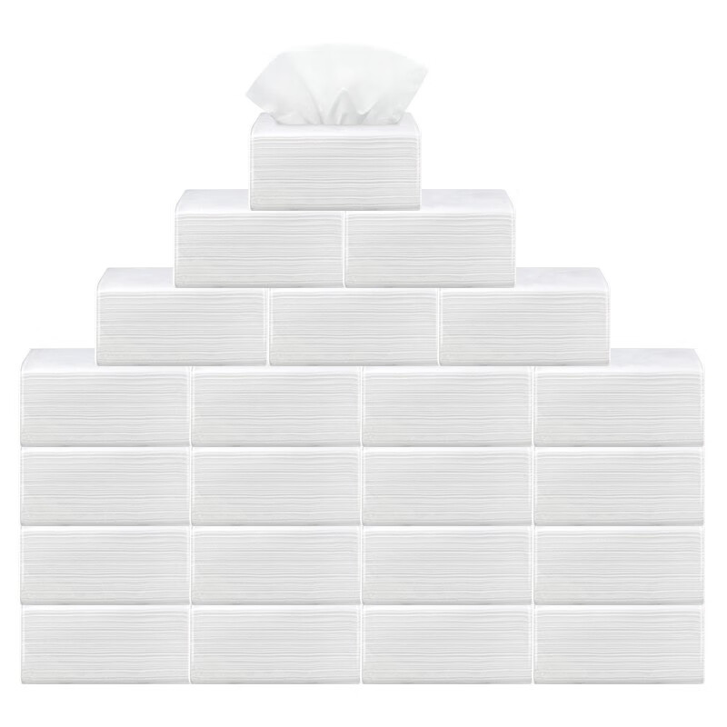 WY6036 纸巾抽纸餐巾纸饭店酒店宾馆用纸3层100包整箱原生木浆餐巾纸