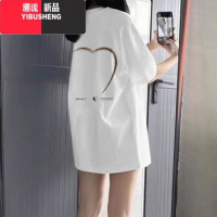 YIBUSHENG美式复古高街潮牌正肩短袖T恤女港味chic宽松显瘦半袖体恤上衣