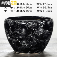 三维工匠陶瓷花盆特大号创意北欧风简约室内透气绿萝多肉植物花盆 苹果[结晶黑]送塑料托 特大(肚径25)花盆容器