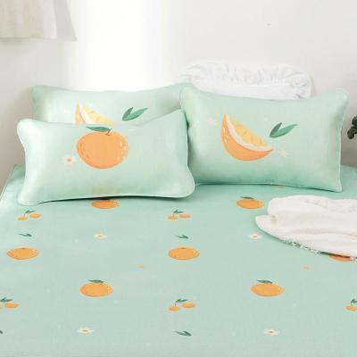 美帮汇冰丝席三件套夏季夏天空调凉席单双人1.5/1.8床可折叠席子