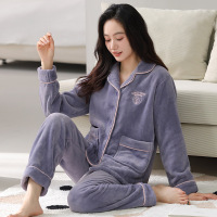 珊瑚绒睡衣女款秋冬季加绒加厚法兰绒冬款女士大码家居服冬天套装