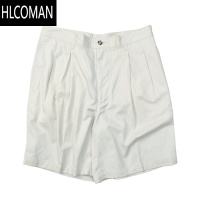 HLCOMAN巴适哦 日式复古做旧水洗西装短裤 双褶经典版型男女阔腿中裤0502