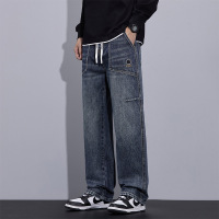 进出口货源男士工装牛仔裤跨境批发宽松高街新潮美式直筒长裤
