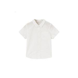 [1件5折价:69.5]moomoo童装男童衬衫夏季新款纯色洋气简约男婴童纯色梭织衬衫