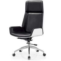 慧采云 办公椅老板椅电脑椅逍遥升降包裹舒适靠背椅一体式扶手实木靠背真皮贴面椅