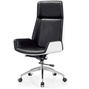 慧采云 办公椅老板椅电脑椅逍遥升降包裹舒适靠背椅一体式扶手实木靠背真皮贴面椅 49*50*112cm