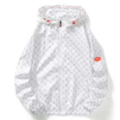 户外纯色透气轻薄防晒服连帽皮肤衣防紫外线外套男装宽松大码衣服