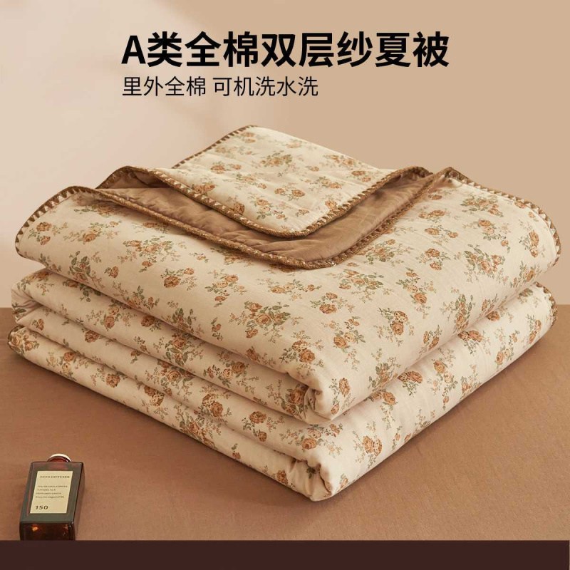 里外全棉棉花夏被空调被子纯棉可机水洗薄款夏季夏凉被芯