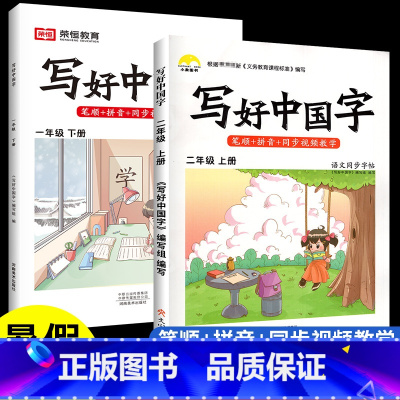 [暑假衔接-语文]1下+2上 [正版]抖音同款小学生写好中国字正楷临摹儿童硬笔楷书一年级二年级三四上册下册同步练字帖课课