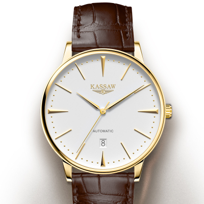 卡梭(kassaw)手表男士国产品牌自动机械表防水超薄务金表商务时尚男表