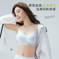 [源选]粉底液隐形痕内衣女闪钻肩带大胸显小上托凉感透气文胸