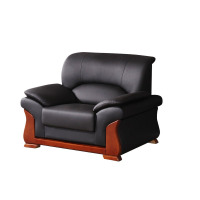 慧采云 办公家具办公沙发会客接待沙发实木扶手单人位沙发商务办公沙发