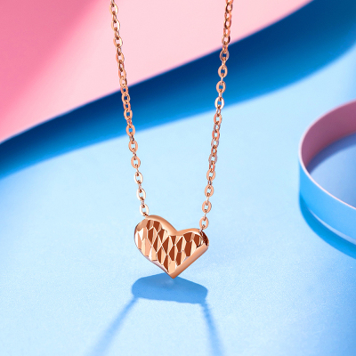 老庙黄金18K金项链Au750星语心愿吊坠心形爱心套链星语心愿套链