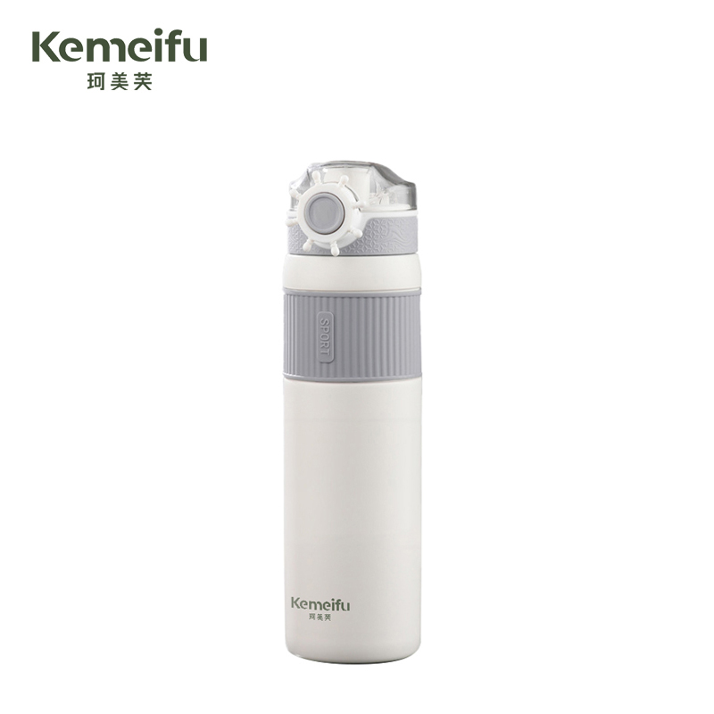 珂美芙 304不锈钢提手保温水壶 白色800ml 个