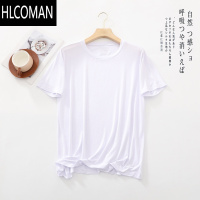 HLCOMAN莫代尔圆领短袖t恤男士夏季薄款宽松休闲睡衣高弹力百搭半袖上衣