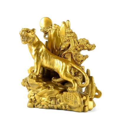 家柏饰(CORATED)铜老虎摆件 虎啸山林客厅桌面装饰品家居工艺品