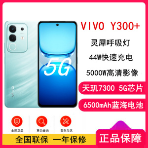 [全新]vivo Y300+ 8GB+256GB 青色 天玑7300 5G芯 6500mAh电池 44W充电 5000万高清影像 5G 手机 Y300