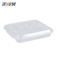 金桂昊 一次性餐盒 分体四格1000ml(150套)透明 箱