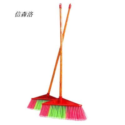 信森洛 木杆塑料 硬毛扫把 1把(加厚直五排)