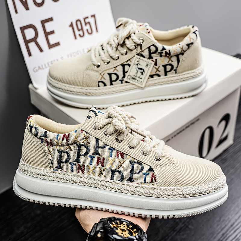 2026春季新款休闲帆布鞋青少年男士经典配色休闲百搭男鞋复古清新