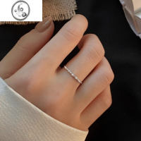JiMis925银银戒指女2023年新款潮轻奢小众设计感简约锆石高级开口指环