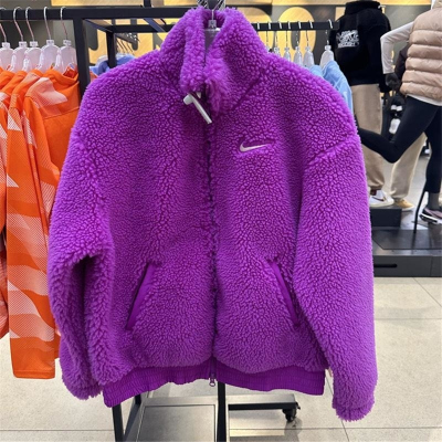 Nike/耐克外套运动休闲舒适保暖羊羔绒立领女装DR5629-551 D