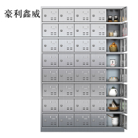 豪利鑫威201不锈钢食堂带锁餐具柜40门碗柜钥匙锁1800*1200*300
