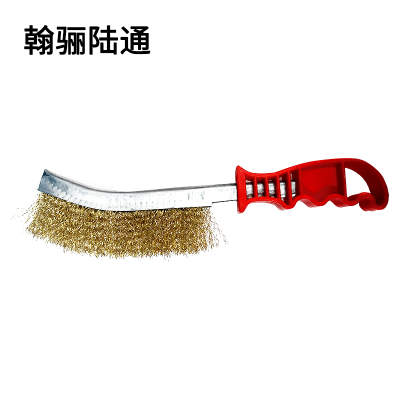 翰骊陆通 钢丝刀刷 镀铜塑柄刀型钢丝刷 清洁刷 230mm 把