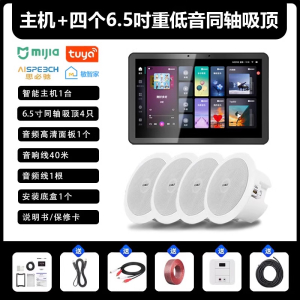 先科(SAST)智能AI家庭吸顶音响套装家用客厅无线蓝牙吊顶 智能语音主机+6个6.5英寸重低音同轴吸顶音响