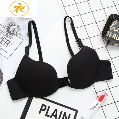 Ideamini日系性感美背W杯小胸加厚文胸罩深U型露背隐形无痕聚拢细带内衣女抹胸