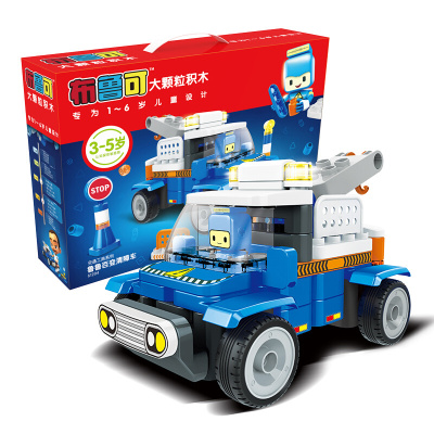 布鲁可大颗粒积木百变布鲁克小队拼装积木儿童玩具交通工具系列玩具车百变清障车（拼搭版）
