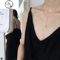 韩版星星月亮项链温婉简约锁骨链网红闺蜜二人项链五金女孩吊坠 JiMi