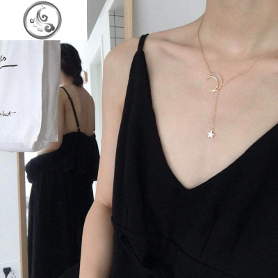韩版星星月亮项链温婉简约锁骨链网红闺蜜二人项链五金女孩吊坠 JiMi