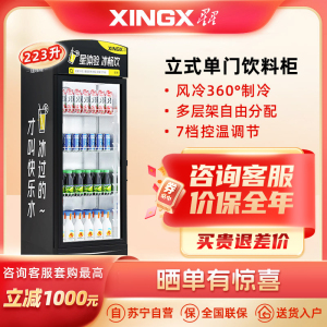 星星(XINGX)展示柜饮料啤酒水果冷藏冰柜 商用便利店超市保鲜立式陈列柜 204升 风机制冷 LSC-223FE