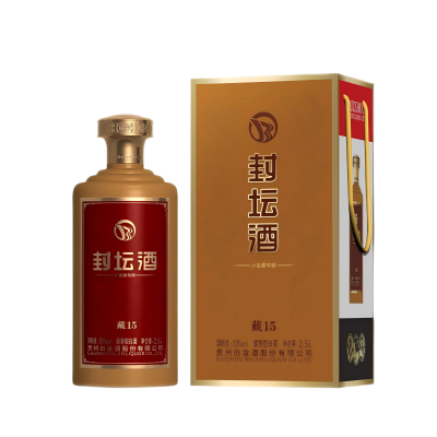 茅台封坛酒藏15 2.5L 白金酱香白酒 金色精选装 储酒佳品
