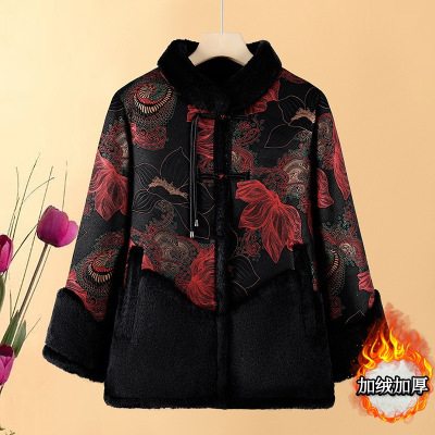 新款奶奶装棉衣女60-80岁老人家衣服冬装加绒保暖外套女老太太服