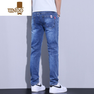 YANXU款冰丝浅色牛仔裤男士宽松直筒长裤子男生款潮牌男裤夏季薄款